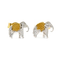 Alex Monroe Silver Marching Elephant Stud Earrings