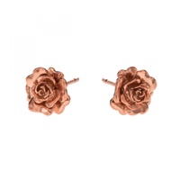 Alex Monroe Rose Gold Rosa Damasca Stud Earrings