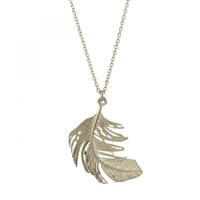 Alex Monroe Solid Silver Big Feather Necklace