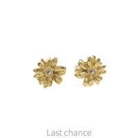 Alex Monroe Teeny Tiny 18carat Yellow Gold Diamond Daisy Stud Earrings