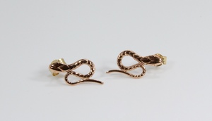 Love Lock 9ct Rose Gold Small Snake Studs