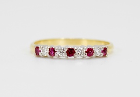 Love Lock Pre Loved Ruby & Diamond 18ct Gold Ring SOLD