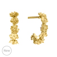 Alex Monroe 18carat Yellow Gold Floral Mini Hoop Earrings