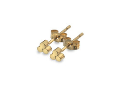 Love Lock Tiny 9carat Triangular Yellow Gold Stud Earrings