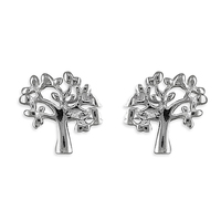 Joli Beau Mini Silver Tree-of-Life Stud Earrings