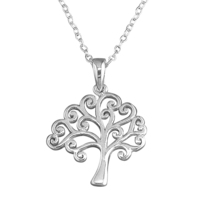 Joli Beau Tree Of Life Small Silver Necklace