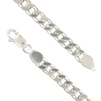 Joli Beau 48grams 20inch Sterling Silver Flat Curb Chain Necklace