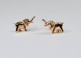 Love Lock 9ct Yellow Gold Mini Elephant Stud Earrings