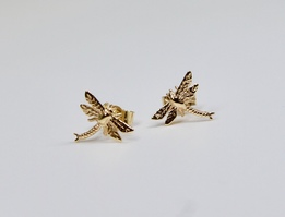 Love Lock 9carat Gold Mini Dragonfly Stud Earrings
