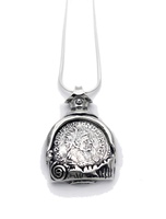 Joli Beau Silver Greek Coin Pendant Necklace