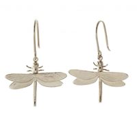 Alex Monroe Silver Dragonfly Hook Earrings