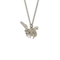 Alex Monroe Flying Silver Bee With Pearl Necklace