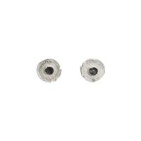 Joli Beau Contemporary Two Toned Silver & Oxidised Small Circle Stud Earrings