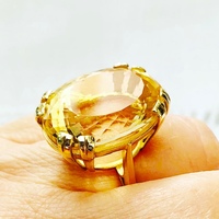 Love Lock 12carat Yellow Citrine 9carat Yellow Gold Ring