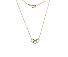 Love Lock Mini Three Circles 9ct Gold  Necklace