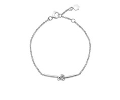 Joli Beau Silver Knot Bar Bracelet
