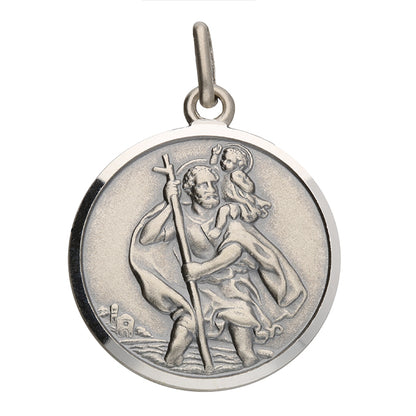 Oxidised Sterling Silver Large St Christopher