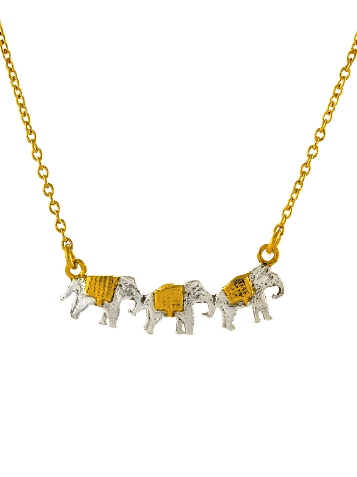 Alex Monroe 22ct Yellow Gold Vermeil silver Marching Elephants Necklace 🇬🇧
