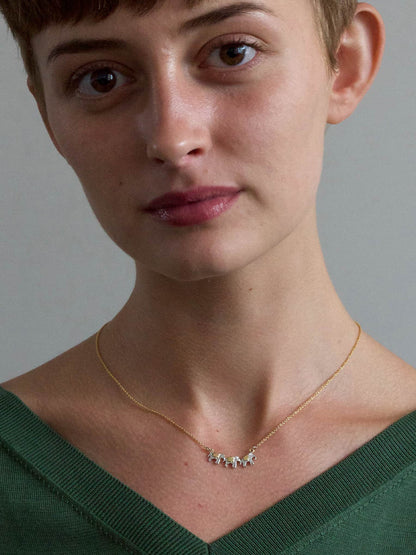 Alex Monroe 22ct Yellow Gold Vermeil silver Marching Elephants Necklace 🇬🇧