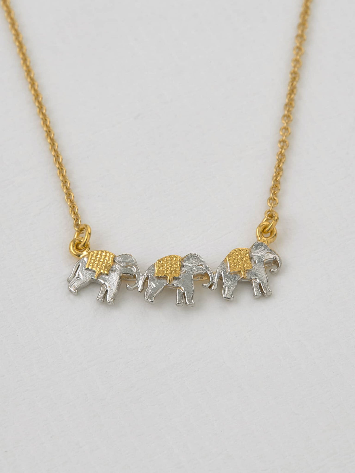 Alex Monroe 22ct Yellow Gold Vermeil silver Marching Elephants Necklace 🇬🇧