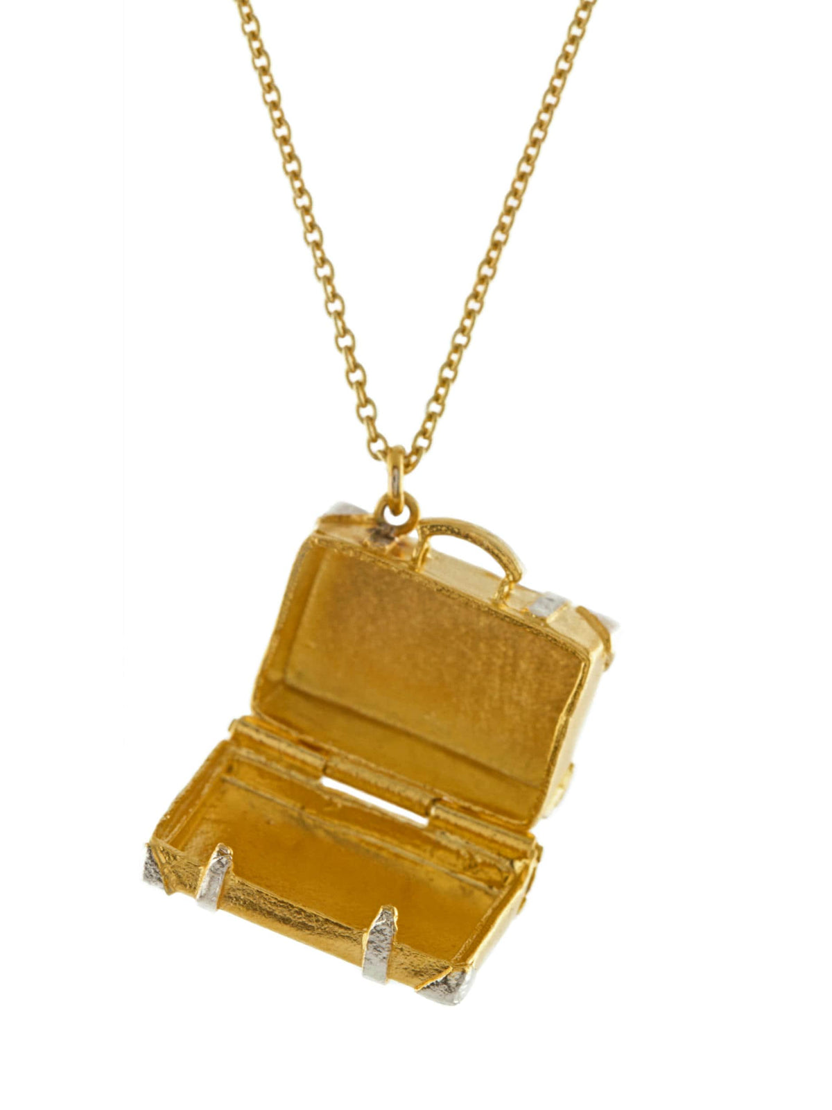 Alex Monroe 22ct Yellow Gold Silver Vintage Suitcase Locket Necklace 🇬🇧