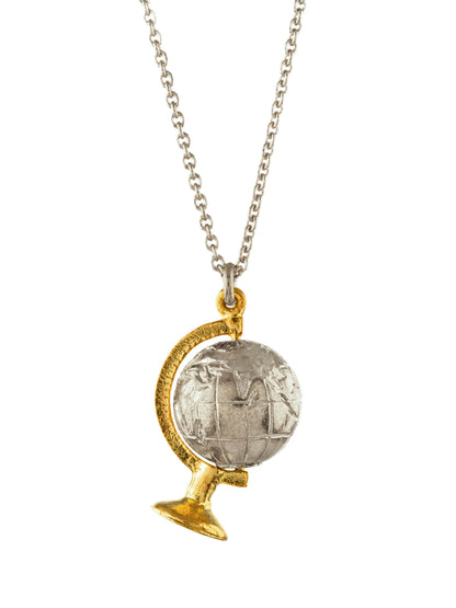 Alex  Monroe 22ct Yellow Gold & Silver Spinning Globe Necklace 🇬🇧