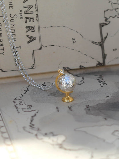 Alex  Monroe 22ct Yellow Gold & Silver Spinning Globe Necklace 🇬🇧
