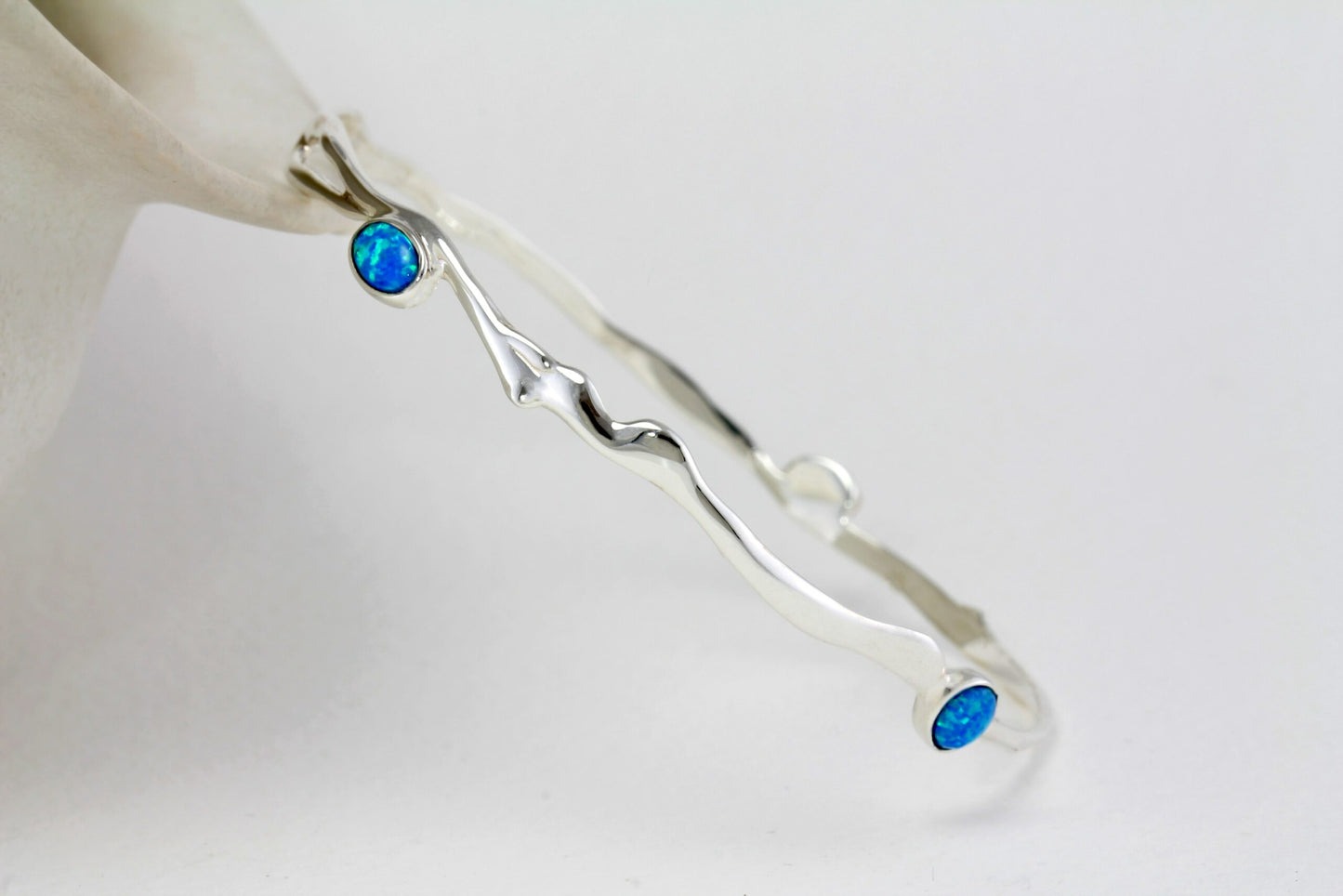 a trio of stunning sea blue Opalites. Made from high-quality sterling silver