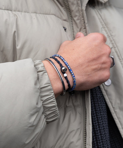 Pig & Hen Brontide 4mm Okinawa (Lapis Lazuli) Silver Adjustable Bracelet  🇳🇱