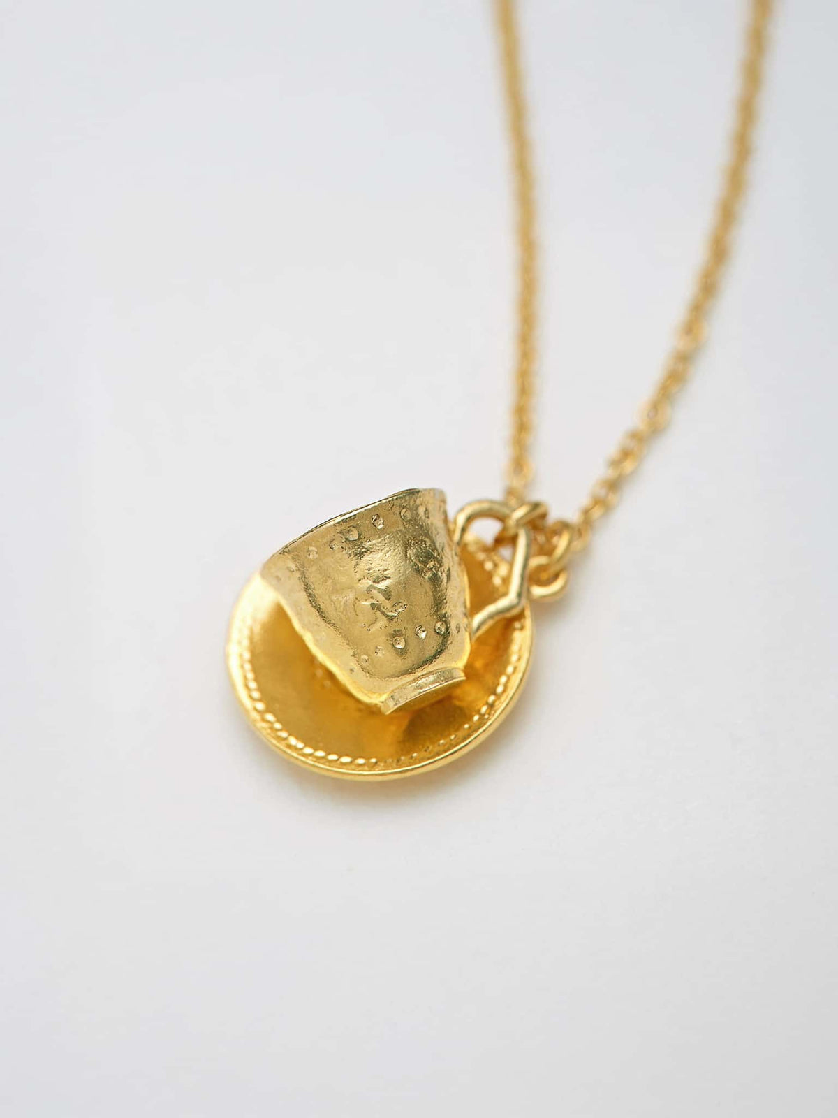 Alex Monroe Silver 22ct Gold Vermeil Teacup & Saucer Necklace 🇬🇧