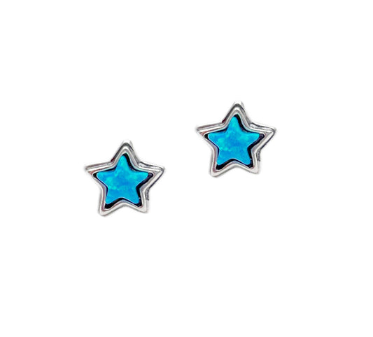 Sterling Oxidised Silver Medium Sized Star Stud Earrings