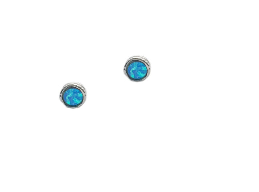 Sterling Silver Tiny Round Opalite Studs