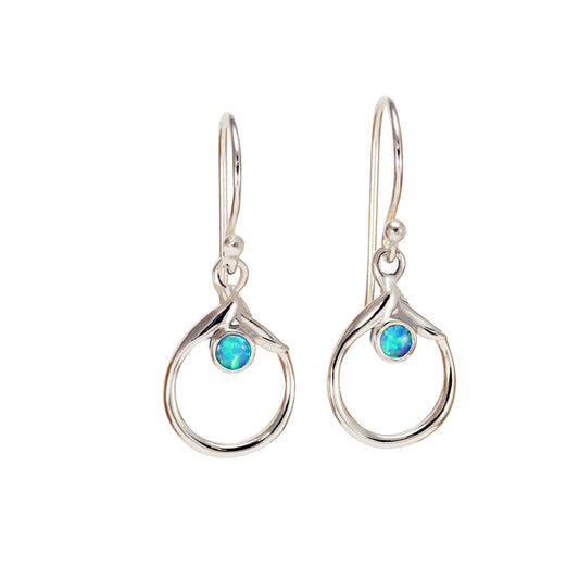 Dainty Open cut Opalite Small Drop Earrings