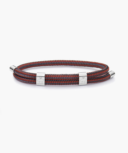 Pig & Hen Little Lewis DBL Velvet Red Slate Gray & Silver Bracelet  🇳🇱