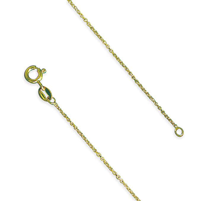 Gold chain necklace on a white background
