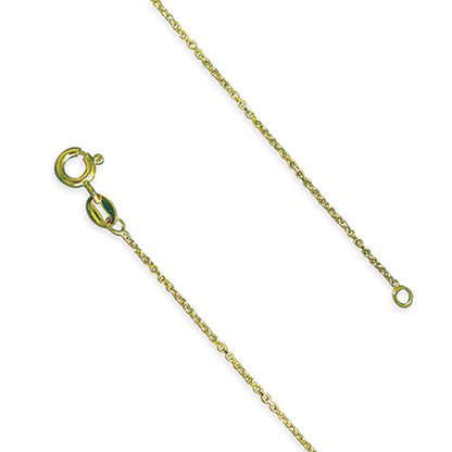 Gold chain necklace on a white background