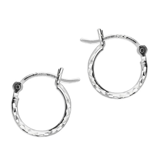 17mm small silver hoops