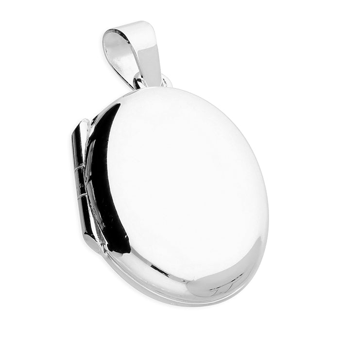 Sterling Silver Small Plain Oval Locket