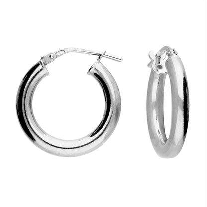 Sterling Silver 14mm Tube Hinged Hoop With Creole Fitting