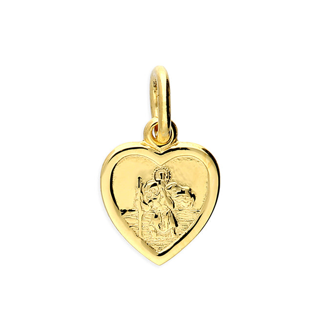 Sterling Silver Tiny 18ct Gold Vermeil Heart St Christopher
