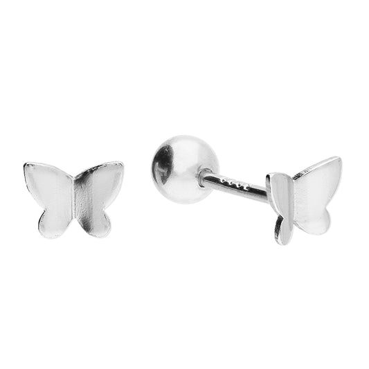 Sterling Silver Labret Butterfly Stud Earrings