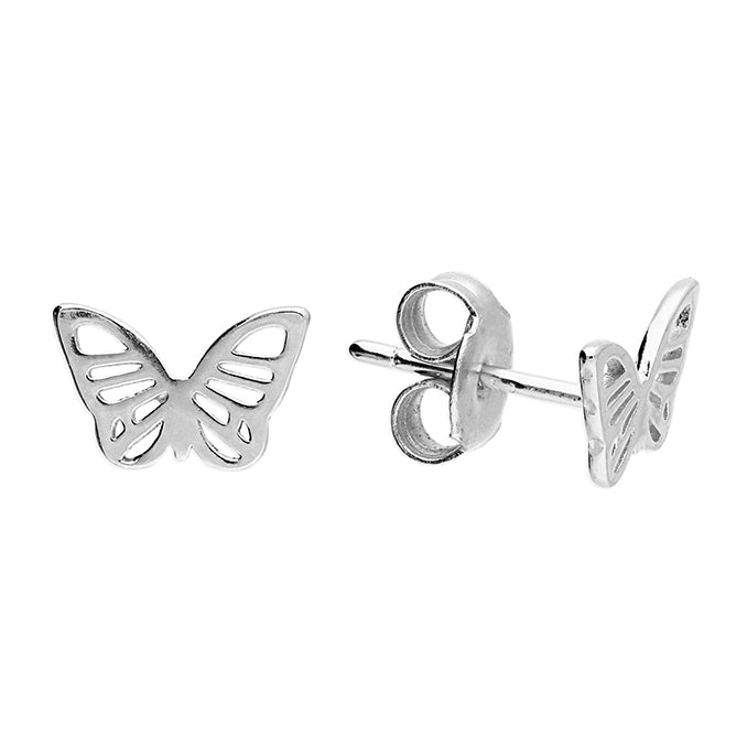 Sterling Silver Butterfly Stud Earrings