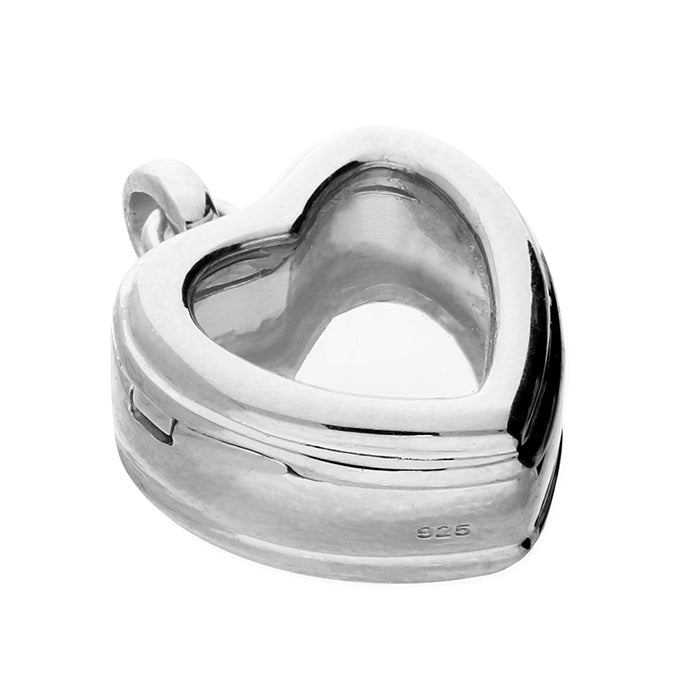 Sterling Silver Opening Glass Heart Locket