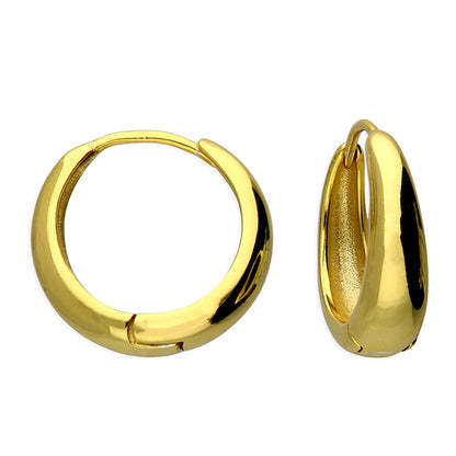 Sterling Silver 18ct Yellow Gold Vermeil Small Tapered Hinged Hoop
