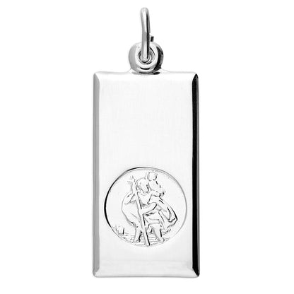 Sterling Silver Dog Tag St Christopher
