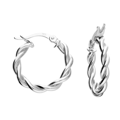 Sterling Silver Twisted 20mm Hoop & Creole Fastening