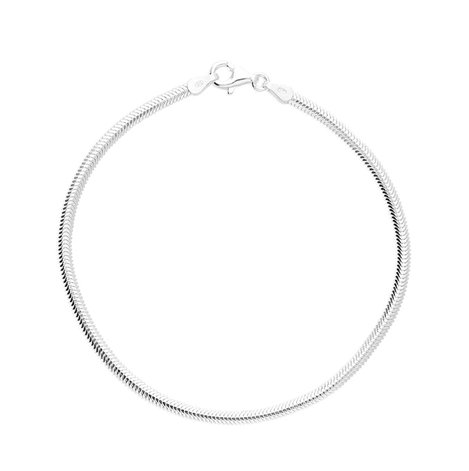 Sterling Silver Oval Snake Bracelet