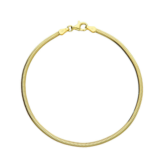 Sterling Silver 18 carat Gold Vermeil Oval Snake Bracelet