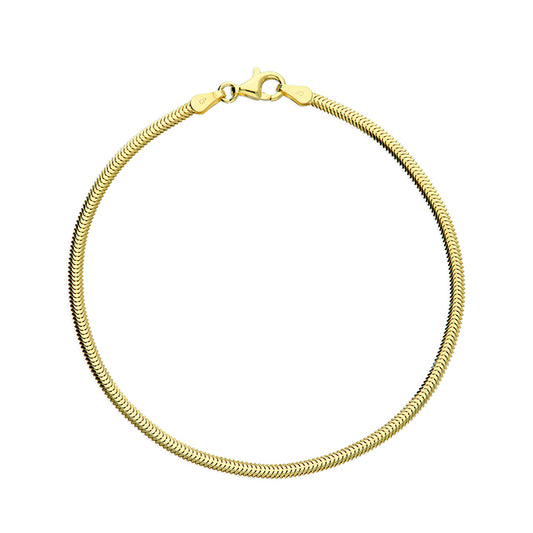 Sterling Silver 18 carat Gold Vermeil Oval Snake Bracelet