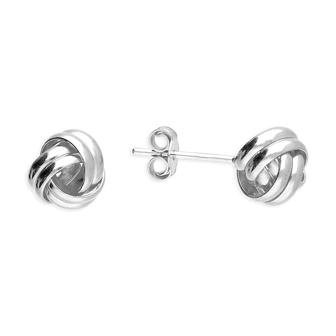 Joli Beau Sterling Silver Woven Knot Studs
